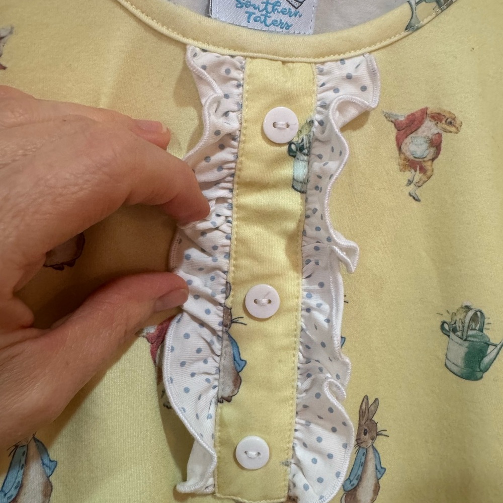 Yellow Peter Rabbit Ruffle-Trim Nightgown - Picture 4 of 6